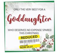 Funny Christmas Card for Goddaughter, Holly & Ivy Design, Merry, Humorous Card, Novelty Joke Gift Idea, 148mm