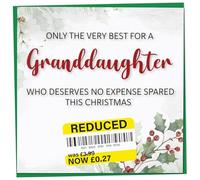 Funny Christmas Card for Granddaughter, Reduced Sticker, Holly & Ivy Design, Granddaughter Xmas Card, Merry Christmas Granddaughter, Humorous Card for Her, Novelty Joke Gift for Granddaughter, 148mm
