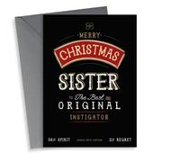 Funny Christmas Card - For Sister - Bailey's - Irish Cream
