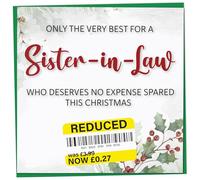 Funny Christmas Card for Sister-in-Law, Reduced Sticker, Holly & Ivy Design, Sister-in-Law Xmas Card, Merry Christmas Sister-in-Law, Humorous Card for Her, Novelty Joke Gift for Sister-in-Law, 148mm