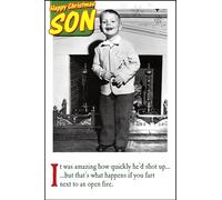 Funny Christmas Card for Son - It was amazing how quickly he'd shot up.