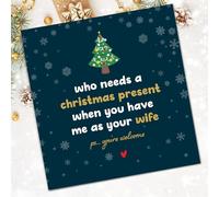 Funny Christmas Card, For Wife - Cheeky and Humorous Holiday Greeting for Her - Perfect Festive Card for Laughs and Holiday Fun