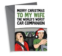 Funny Christmas Card - For Wife - The World's Worst Car Companion