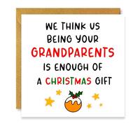 Funny Christmas Card from Grandparents, For Grandchildren, We think Us being Your Grandparents is Enough of a Gift, For Grandson, For Granddaughter, For Her, For Him, Cheeky