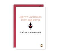 Funny Christmas Card from the Bump - pregnancy/expecting Xmas card for Dad or Mum - Cards for new dad and Father to be