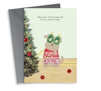 Funny Christmas Card - From The Dog - Furry & Bright