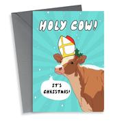 Funny Christmas Card - Holy Cow!
