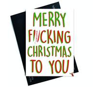 Funny Christmas Card Merry F*cking Christmas to You Rude Card Swearing Cards Christmas Greeting Card Best Friend Card Offensive Mature PC563