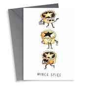 Funny Christmas Card - Mince Pie Pun - Mince Spies