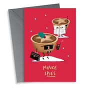 Funny Christmas Card - Mince Spies - Pun