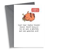 Funny Christmas Card - Naughty Turkey - Yes He Was A Basted, But She Wanted Him!