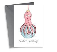 Funny Christmas Card - Octopus Christmas Bauble - Season's Greetings