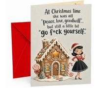 Funny Christmas Card Peace Love Goodwill Go F*ck Yourself