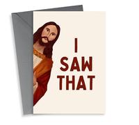 Funny Christmas Card - Peeking Jesus - I Saw That
