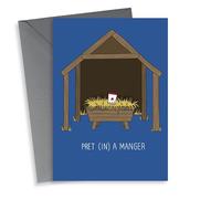 Funny Christmas Card Pret (in) a Manger