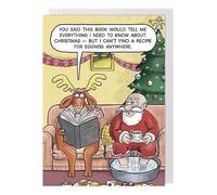 Funny Christmas Card Santa Rudolph Eggnog Recipe Bible - Humorous Xmas Card