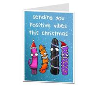 Funny Christmas Card Sending You Positive Vibes