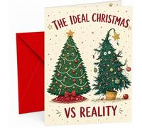 Funny Christmas Card The Ideal Christmas vs Reality Trees