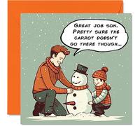 Funny Christmas Cards for Women Men - Snowman - Rude Merry Xmas Christmas Card Sister Brother Cousin Uncle Auntie Mum Dad Nan Grandad, 145mm Single Greeting Cards Gift