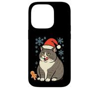 Funny Christmas Cat Santa Hat Gingerbread Kitten Snowflakes Case for iPhone 14 Pro