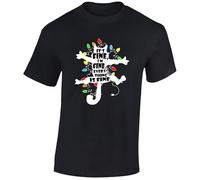 Funny Christmas Cat T-Shirt for Men and Kids Its Fine Im Fine Everything is Fine Holiday Humor Cat Lovers Holiday Apparel Black - X-Large