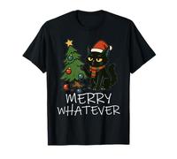 Funny Christmas Cat Tee, Grumpy Holiday Humor for Cat-Merry T-Shirt