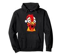 Funny Christmas Chicken Santa Hat Crazy Rooster Pullover Hoodie