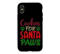 Funny Christmas Cookies For Santa Paws Dog Case for iPhone X/XS