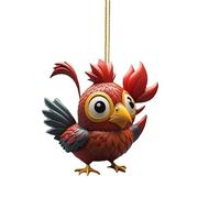 Funny Christmas Decorations, Christmas Decoration, Christmas Hat Chick Ornament Cute Christmas Chicken Car Pendant Home Tree Decoration Christmas Tree Ornament Home Decoration