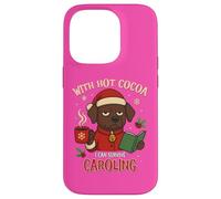 Funny Christmas Dog Hot Cocoa Caroling Xmas Survival Humor Case for iPhone 14 Pro