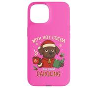 Funny Christmas Dog Hot Cocoa Caroling Xmas Survival Humor Case for iPhone 15