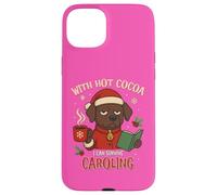 Funny Christmas Dog Hot Cocoa Caroling Xmas Survival Humor Case for iPhone 15 Plus