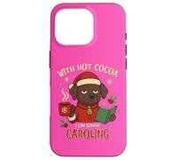 Funny Christmas Dog Hot Cocoa Caroling Xmas Survival Humor Case for iPhone 16 Pro