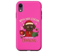 Funny Christmas Dog Hot Cocoa Caroling Xmas Survival Humor Case for iPhone XR