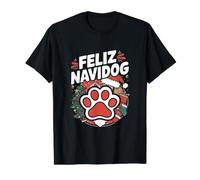 Funny Christmas Dog Owner Pun - Feliz Navidog Value Graphic T-Shirt, Men, Black, L