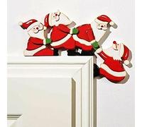 Funny Christmas Door Frame Decorations - Santa Moose for Door Frames,Wood Hanging Reindeer Christmas Decoration for Door Frame,Christmas Door Decoration Funny,Christmas Door Decorative (Santa)