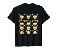 Funny Christmas Drummer Humor 12 Drummers Drumming Pride T-Shirt