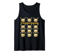 Funny Christmas Drummer Humor 12 Drummers Drumming Pride Tank Top