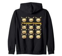 Funny Christmas Drummer Humor 12 Drummers Drumming Pride Zip Hoodie