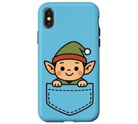 Funny Christmas Elf Pocket Pal Santa's Elves Cute Holiday Case for iPhone X/XS
