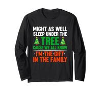 Funny Christmas Favorite Person Sleep Under The Tree Pajama Long Sleeve T-Shirt