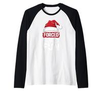 Funny Christmas Forced Family and Fun Holiday Raglan Baseball Tee