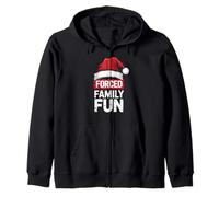 Funny Christmas Forced Family and Fun Holiday Zip Hoodie