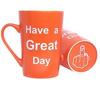 Funny Christmas Gifts Mug, Coffee Mug Have a Great Day Funny Ceramic Cup Orange, Office Cup and Birthday Gag Gifts, 12 Oz