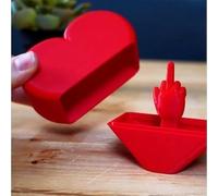 Funny Christmas gifts, pop-up heart gift box, The middle finger in the heart-shaped magic gift box, For birthdays, weddings, Valentine's Day, celebrations, (Red)