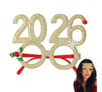 Funny Christmas Glasses - 2026 Glasses Props - Festive Fancy Dress Glasses - For Hosts Night Celebration Office Dinner Christmas Songs Singing Family Meeting Themes Event Festival Moving New Year