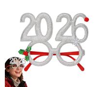Funny Christmas Glasses, 2026 Photo Box Props - Decorative Props Glasses | For Hosts Night Celebration Office Dinner Christmas Songs Singing Family Meeting Themes Event Festival Moving New Year