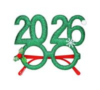 Funny Christmas Glasses | 2026 Photo Box Props - Festive Fancy Dress Glasses, For Hosts Night Celebration Office Dinner Christmas Songs Singing Family Meeting Themes Event Festival Moving New Year