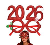 Funny Christmas Glasses for Adults, 2026 Photo Box Props - Photo Box Glasses | For Hosts Night Celebration Office Dinner Christmas Songs Singing Family Meeting Themes Event Festival Moving New Year