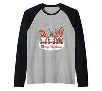 Funny Christmas Gnome, Merry Christmas Design Raglan Baseball Tee